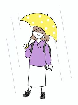 撐傘的姐姐, 女孩, 雨, 伞, JPG, PNG 和 AI