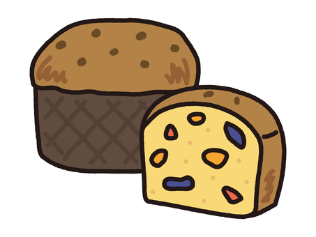 イタリア・ミラノ発祥の伝統菓子パネトーネ パネトーネ,クリスマス,xマス,イタリア料理,伝統料理,伝統菓子,菓子パン,パン,冬,ホリデーのイラスト素材