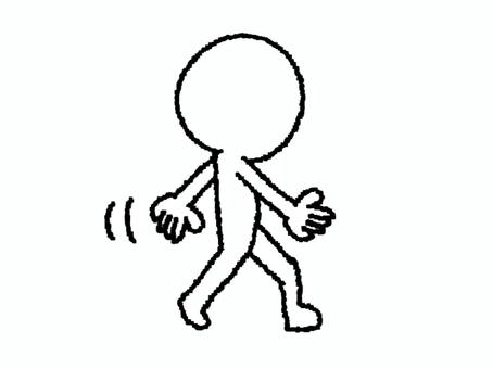 歩くシルエット 歩くシルエット シルエット,歩く,移動,pop調,手描き,挿絵,ワンポイント,素材,商用可,無料のイラスト素材