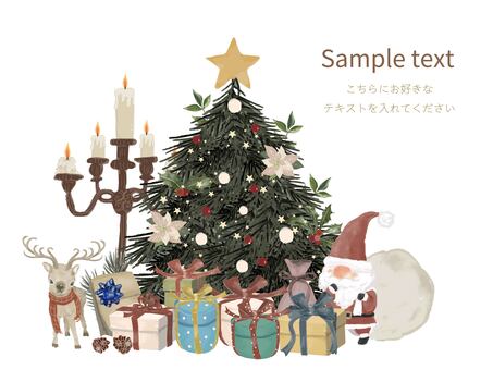 クリスマスプレゼント サンタクロース,サンタ,クリスマス,12月,プレゼント,ギフト,箱,トナカイ,クリスマスツリー,聖夜のイラスト素材