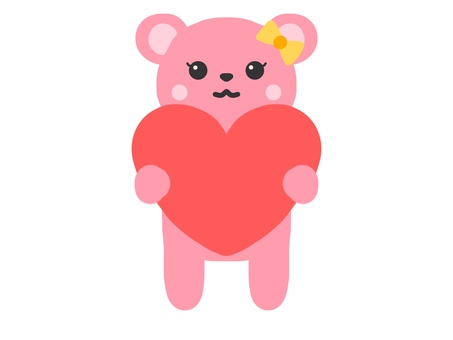 Illustration, heart, bear, valentine, JPG and PNG