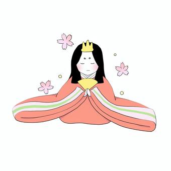 お雛様 お雛様,ひな祭り,女の子,人形,桜,かわいいのイラスト素材