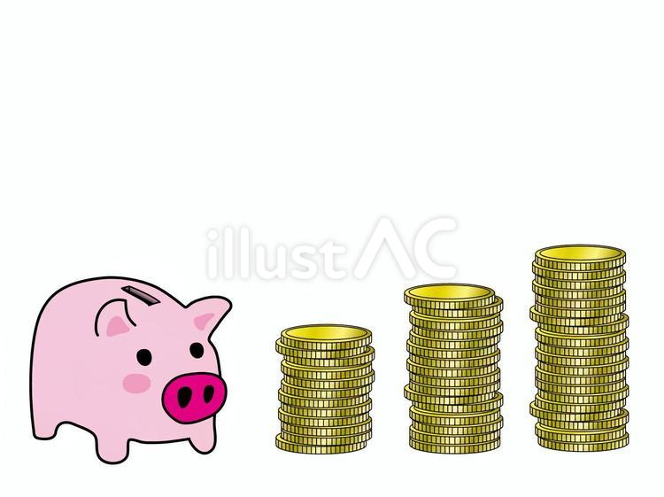 NISA投資成長_貯金箱_CS3 貯金箱,豚,人生のイラスト素材