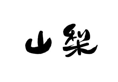 山梨 山梨,筆文字,手書き,都道府県,文字,背景透過,素材のイラスト素材