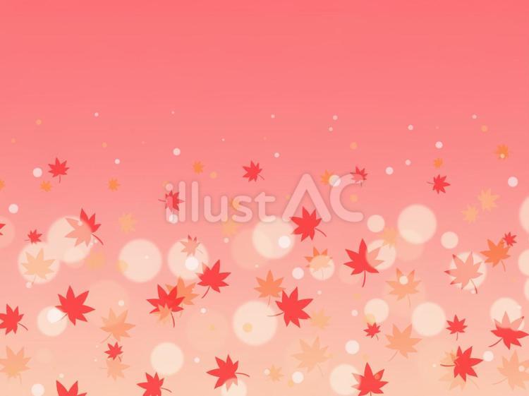 かわいい秋の赤背景 もみじ,紅葉,背景のイラスト素材