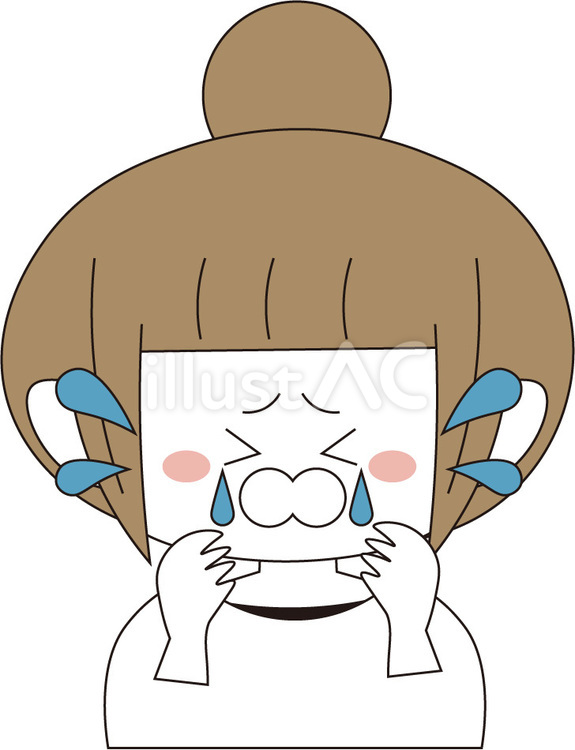 女性　号泣 女性,上半身,号泣のイラスト素材