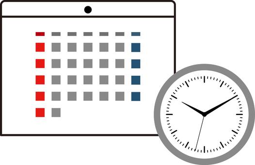スケジュールアイコン6 スケジュール,管理,アイコン,時計,時間,計画,予定,カレンダー,シンプル,モノクロのイラスト素材