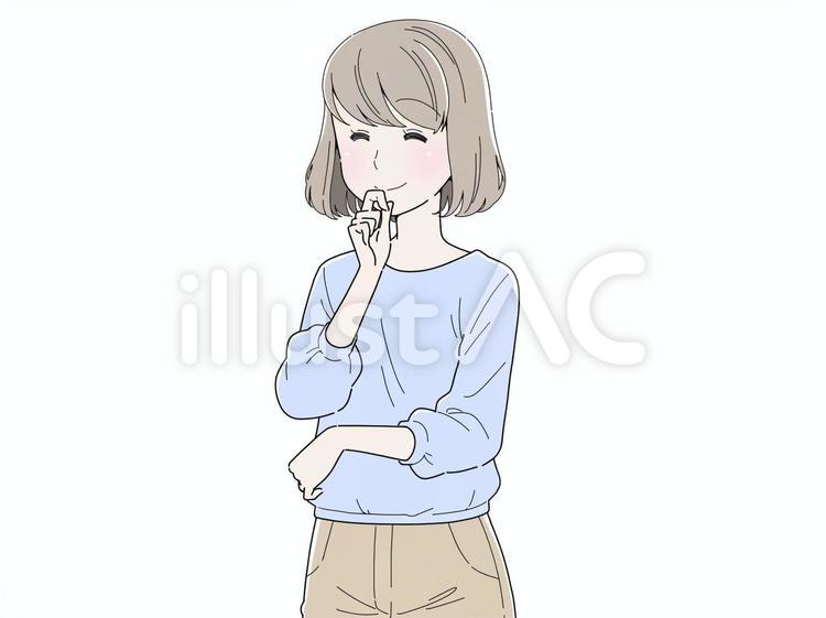 微笑む女性 女性,微笑み,笑うのイラスト素材