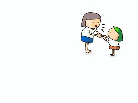 伝える　おかっぱ おかっぱ,女の子,体操服,ブルマ,子ども,人,伝えるのイラスト素材