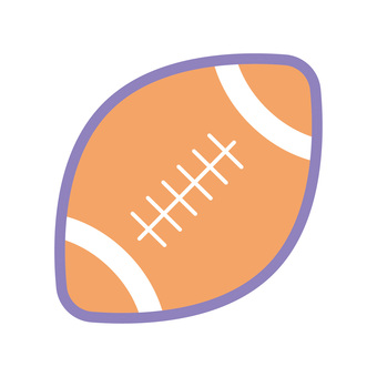 パステルカラーアメリカンフットボール アメリカンフットボール,アメフト,ボール,フラットデザイン風,ピクトグラム風,ベクター,アウトライン,運動,カラー,デフォルメのイラスト素材