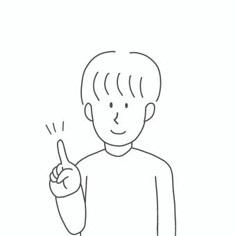 指をさす男性 男性,人物,シンプル,線画,ベクター,指差しのイラスト素材