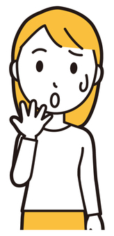  ロングヘア女性(黄)-327-バスト