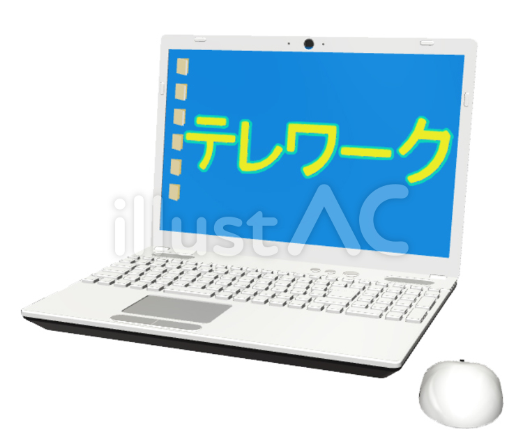 ノートPC　テレワーク ノートpc,テレワーク,リモートワークのイラスト素材