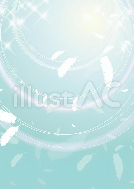 爽やかな羽と光2 緑,青,羽のイラスト素材