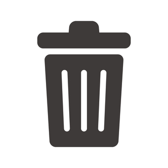 ゴミ箱（モノクロ/1色/フタ閉まる） ゴミ箱,消去,ゴミ,削除,ダークグレー,モノクロ,ピクトグラム,シルエット,アイコン,デリートのイラスト素材