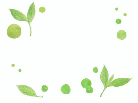 水彩の抹茶緑茶のイメージ背景 抹茶,水彩,緑,茶,背景,フレーム,手書き,手描き,イメージ,雰囲気のイラスト素材