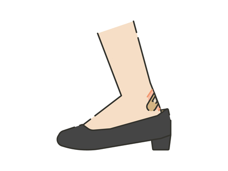 Shoe rubbing bandage, JPG, PNG and AI Shoe rubbing bandage, shoe sore, pumps, illustration, JPG, PNG and AI