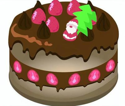クリスマスケーキ クリスマスケーキ クリスマスケーキ,冬,ケーキ,クリスマス,スイーツ,チョコ,茶色,ブラウン,冬休み,食べ物のイラスト素材