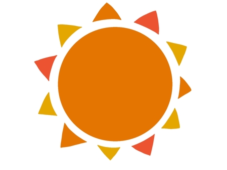 太陽(シンプル) 太陽,お日様,日の出,朝,夏,天気,晴れ,晴天,日光,紫外線のイラスト素材