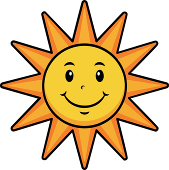 笑顔の太陽 太陽,スマイル,笑顔,ぽかぽか,日光,あたたかい,にこにこのイラスト素材
