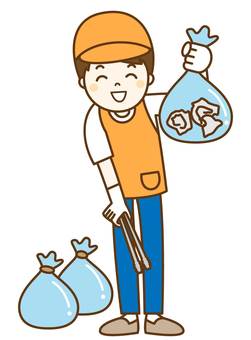 ゴミ拾い3 ゴミ,ゴミ拾い,仕事,拾う,ボランティア,手伝い,業者,町内会,町内,ゴミ袋のイラスト素材