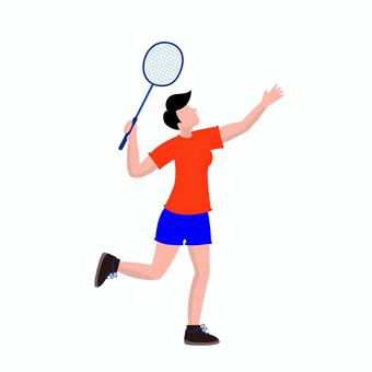 スポーツ 103 バドミントン,スポーツ,男性,アスリート,ラケット,シャトル,運動,試合,イラスト,キャラクターのイラスト素材