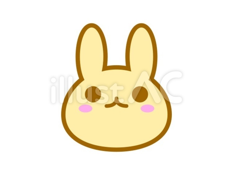 うさぎ正面　黄 うさぎ,動物,哺乳類のイラスト素材