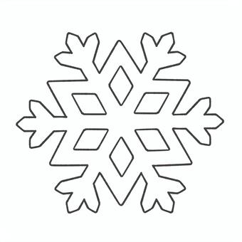 雪の結晶の白黒手描きイラスト1