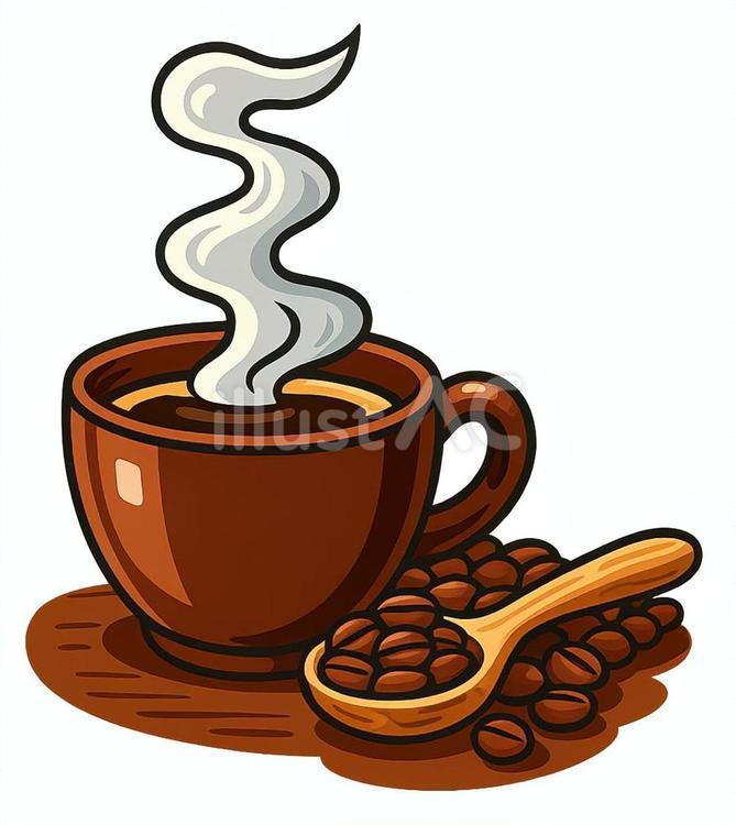 湯気のたつコーヒー 湯気のたつコーヒー コーヒー,珈琲豆,湯気のイラスト素材