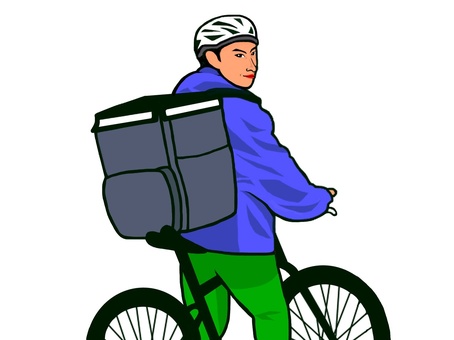 Deliveryman, JPG Deliveryman, delivery, cross bike, helmet, JPG