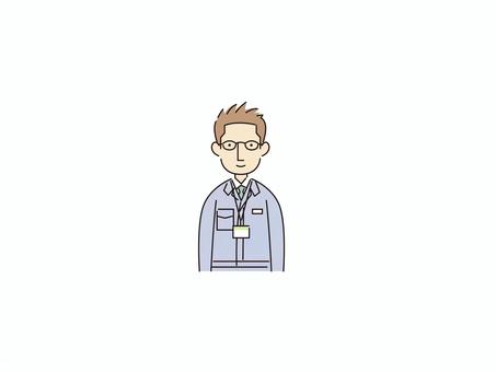 正面を向く男性事務員 正面,通常,普通,カラー,男性事務員,事務員のイラスト素材