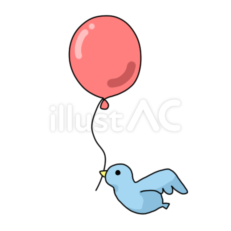 風船と鳥 風船と鳥,ワンポイント,挿絵のイラスト素材