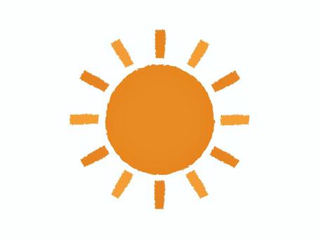 シンプルな晴れのお天気イラスト 天気,晴れ,太陽,アイコン,カラー,図形,天気予報,シンプル,オシャレ,デザインのイラスト素材