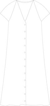 ワンピース2 ワンピース,夏,ファッション,ガーリー,おしゃれ,かわいい,女性,女性用,レディース,半袖のイラスト素材