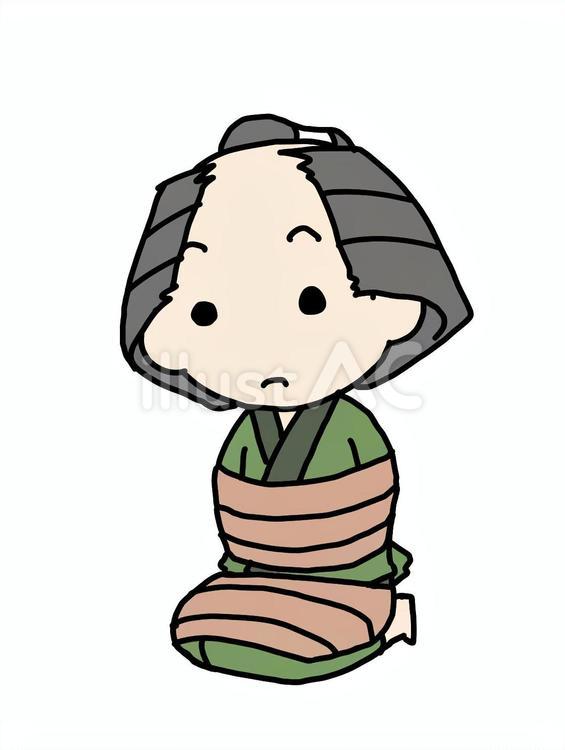 拘束されて座る町民 町民,拘束,捕まるのイラスト素材