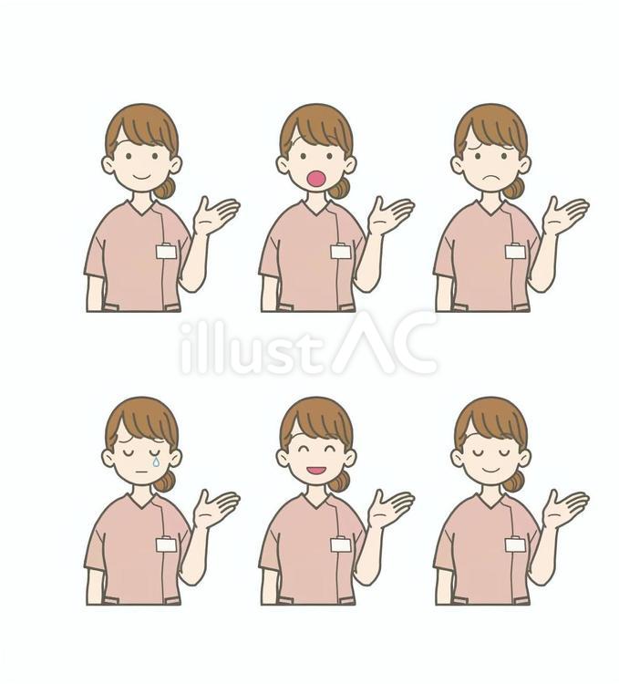 看護師　女性　案内 案内,紹介,看護師のイラスト素材
