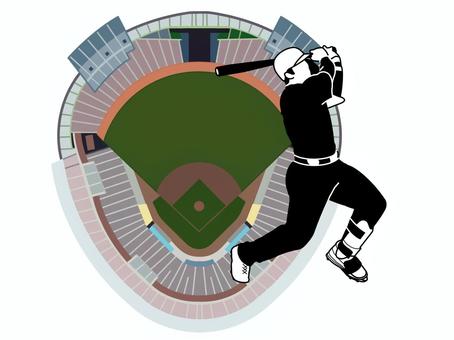 ベースボール ベースボール ベースボール,野球,スポーツ,球技,野球場,球場,グランド,スタンド,観客席,ダイヤモンドのイラスト素材
