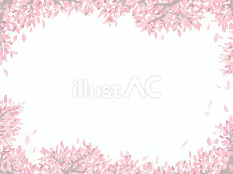 桜満開フレーム 桜,満開,ピンクのイラスト素材