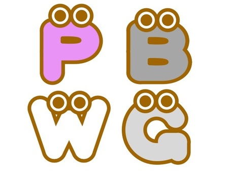 カラフルアルファベット　PBWG アルファベット,文字,色,英語,イメージのイラスト素材