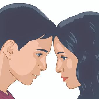 見つめ合う少年と少女1