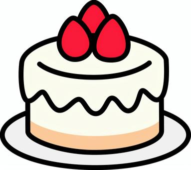 白の皿のいちごホールケーキです。 いちご,ホールケーキ,シンプル,クリーム,デコレーション,スイーツ,菓子,甘い,丸い,食べ物のイラスト素材