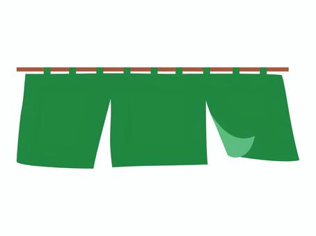 緑の暖簾のイラスト 緑,暖簾,商い,商売,店先,軒先,店舗,和風,和,和食のイラスト素材
