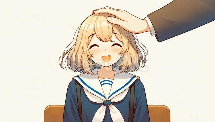 頭を撫でるイラスト - No: 25015587｜無料イラスト・フリー素材なら「イラストAC」