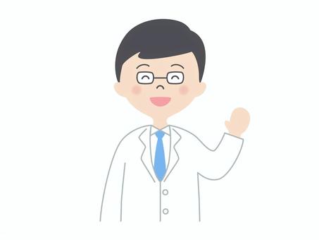 Illustration of a male doctor who responds with a smile, JPG, PNG and AI Illustration of a male doctor who responds with a smile, doctor, a doctor, hospital, JPG, PNG and AI