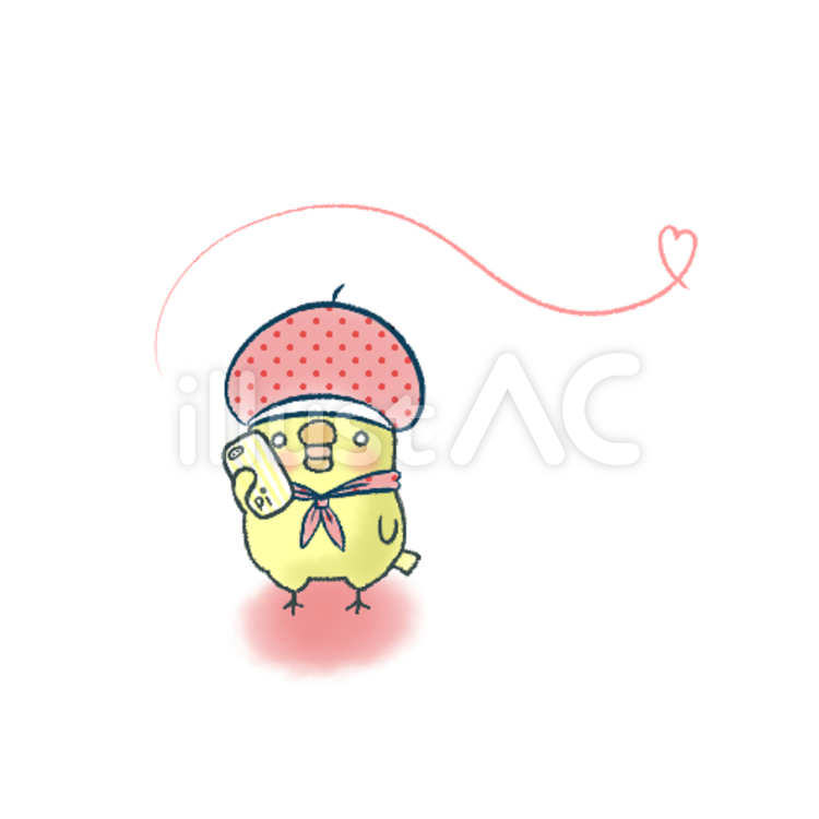 ひよこくん電話中～☆ ヒヨコ,鳥,可愛いのイラスト素材
