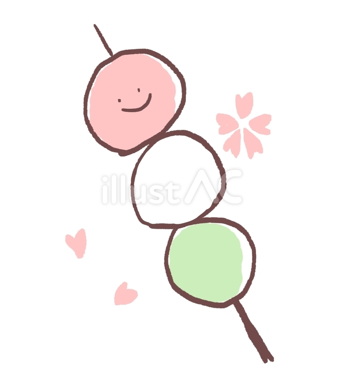 おだんご 三色団子,春,花見のイラスト素材