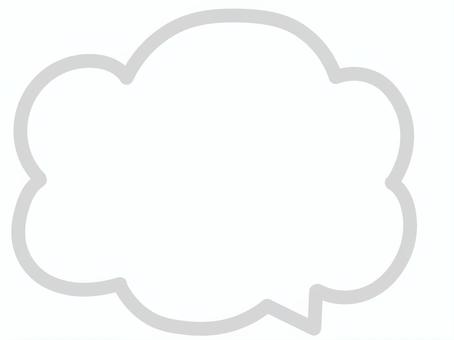 吹き出し　雲型　灰色　線画 吹き出し,雲,雲型,灰色,シンプル,フレーム,気持ち,セリフ,メッセージ,言葉のイラスト素材