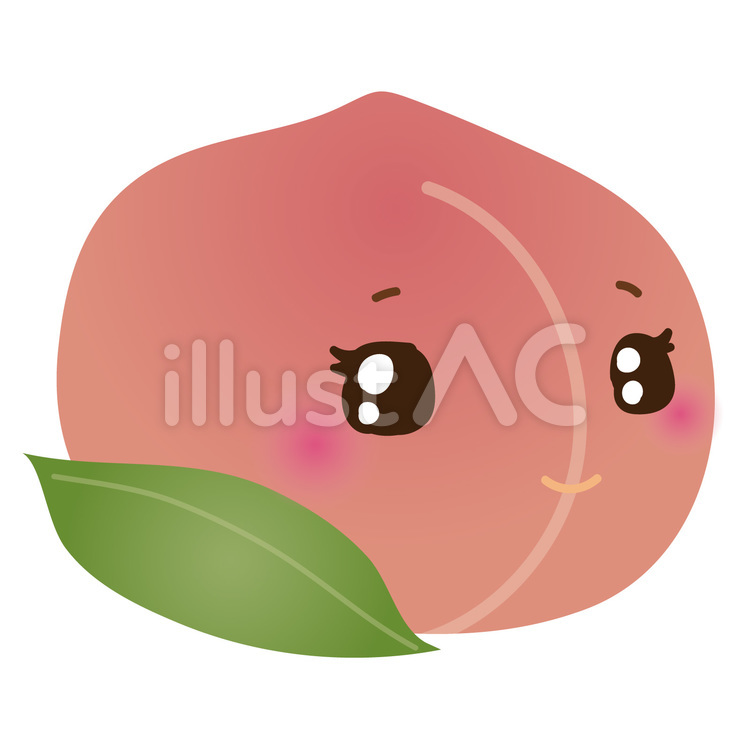 桃さん 桃,くだもの,キャラクターのイラスト素材