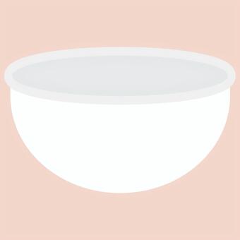 ボウル（白色） ボウル,容器,食器,器,白色,ホワイト,透過,イラスト,素材,シンプルのイラスト素材