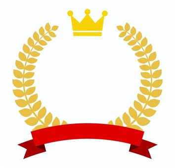 Crown, laurel and ribbon frame, laurel, crown, frame, JPG, PNG and AI